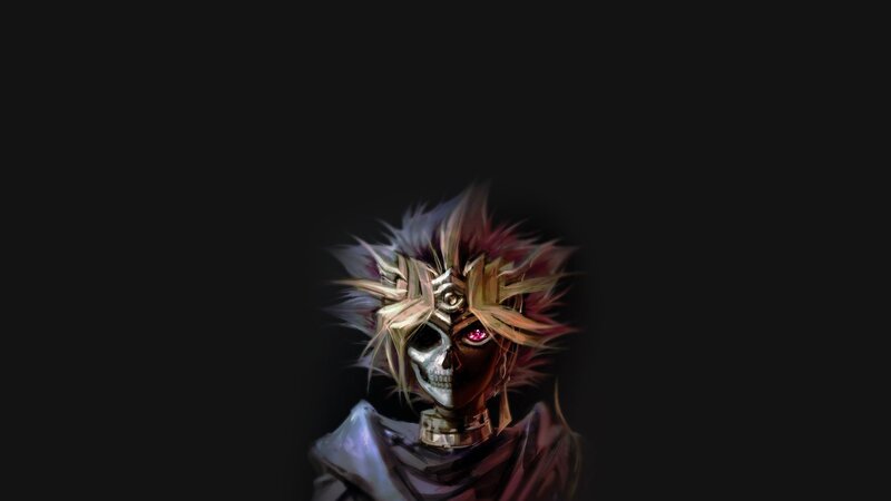 Skull-faced Character — Black, Dramatic