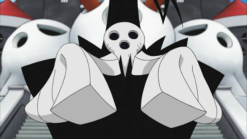 skull-faced character in black robe