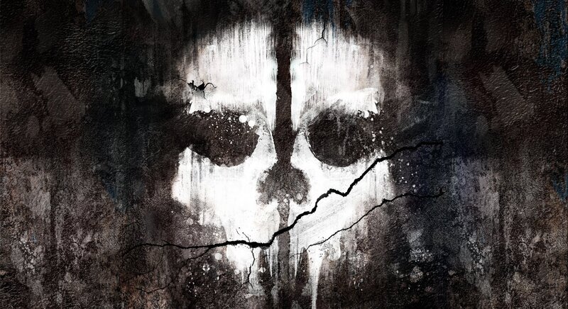 Skull Graffiti on Wall — Black