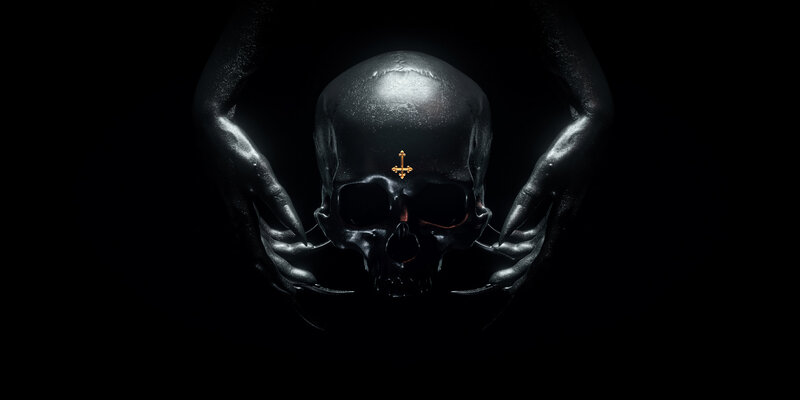 Skull Held by Hands