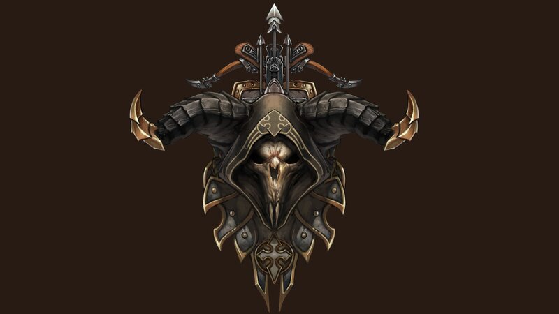 Skull Helmet with Horns — Brown