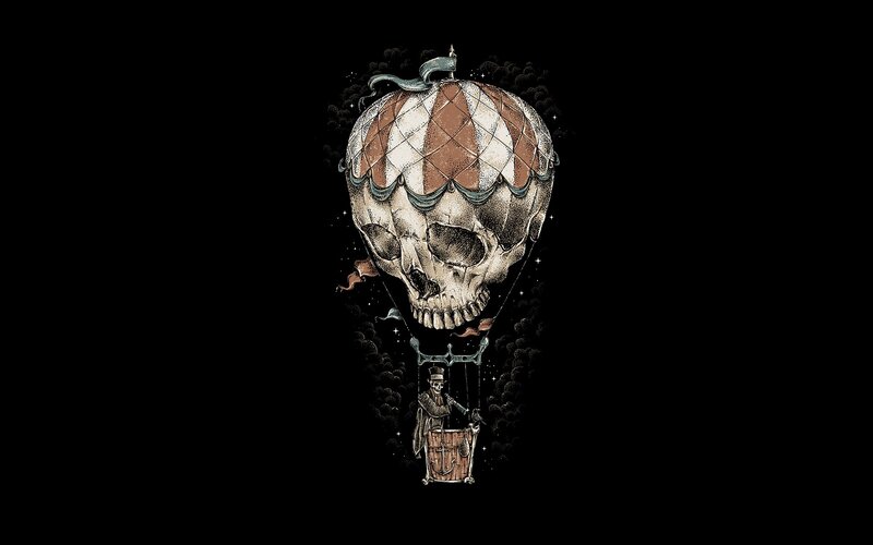 Skull Hot Air Balloon — Black
