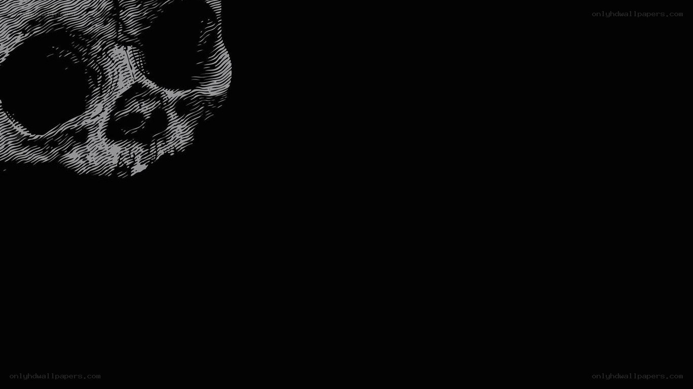 skull illustration in corner