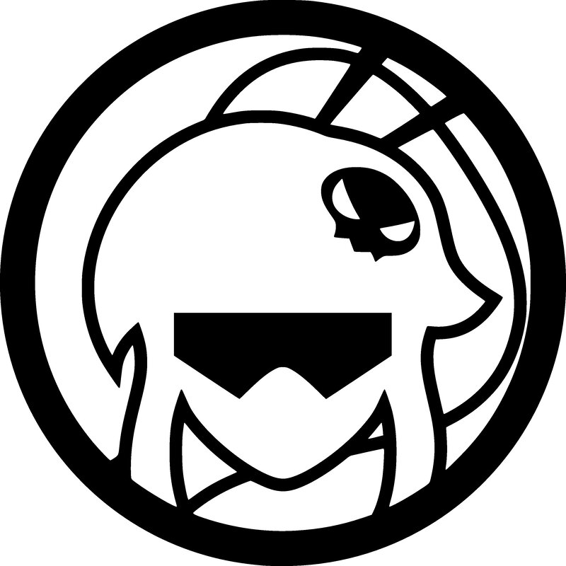 skull in a circle logo