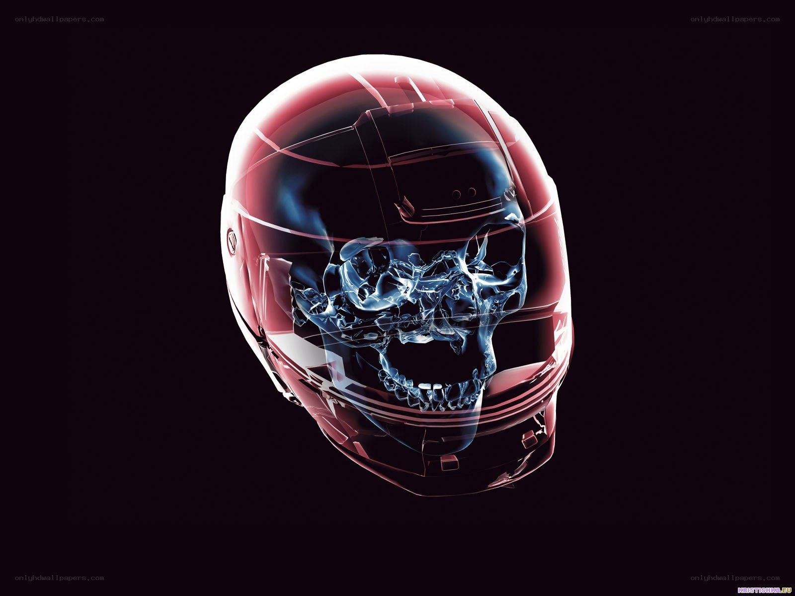 Skull in a helmet