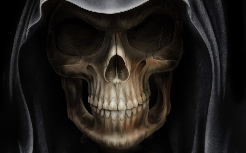 skull in a hood