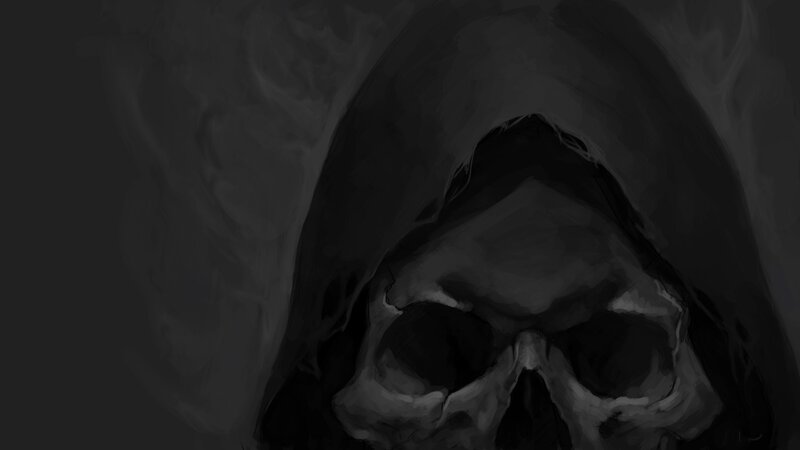 Skull in a Hood — Black
