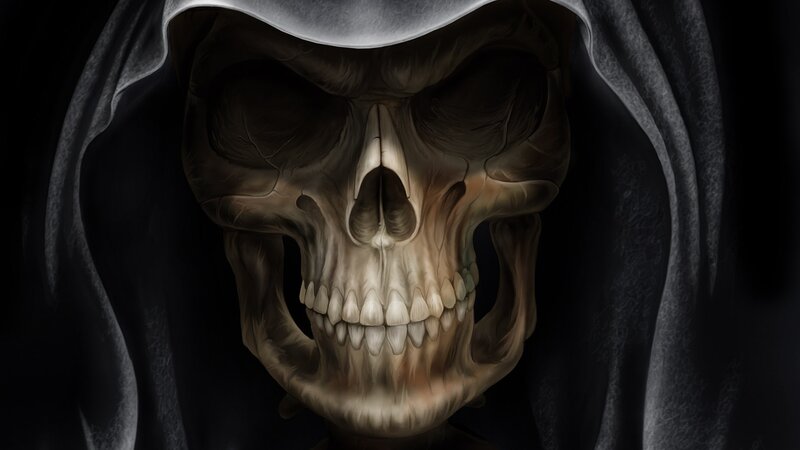 skull in a hood