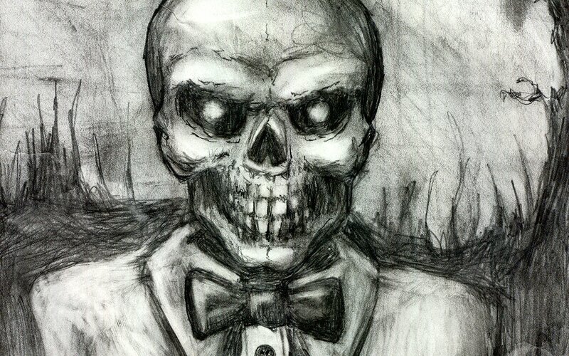 skull in a tuxedo