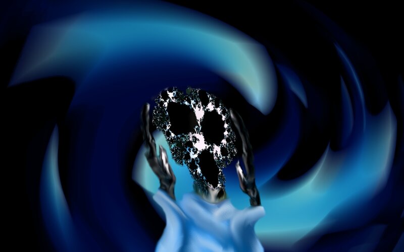 skull in blue vortex