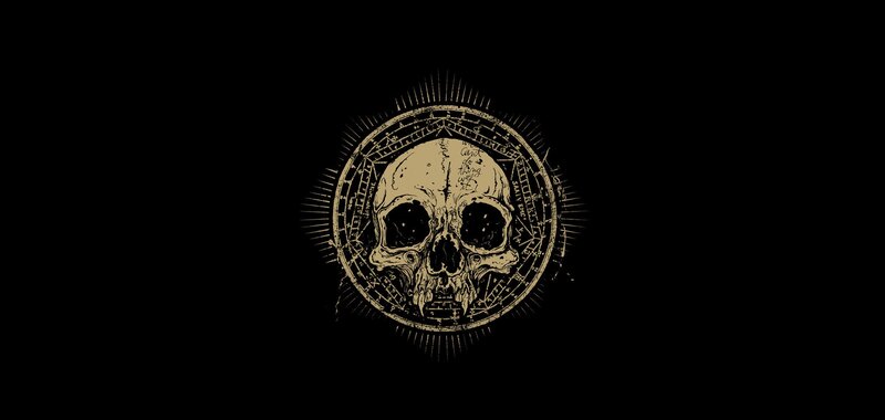 Skull in Circular Design — Black, Dark, Illustration