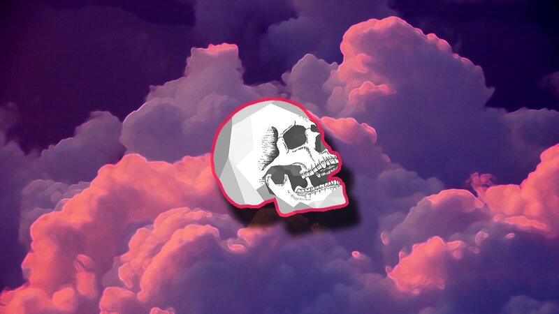 Skull in Cloudy Sky