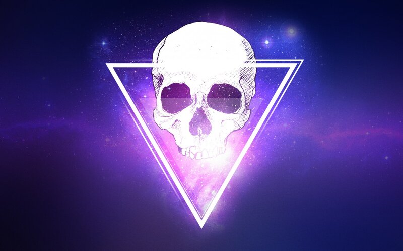 skull in cosmic triangle