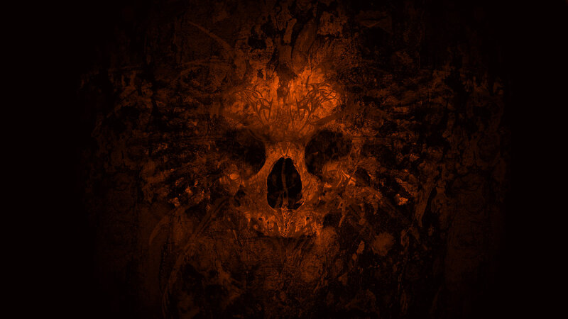Skull in Dark Texture