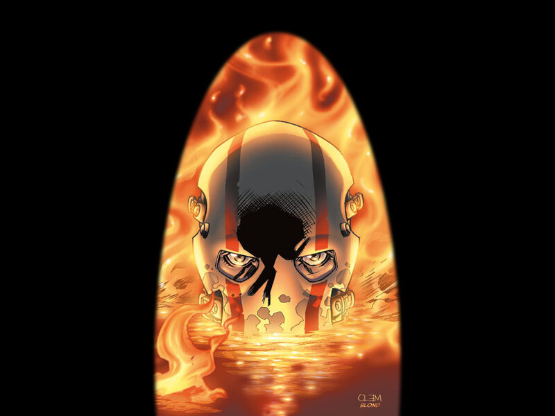 Skull in Flames — Orange