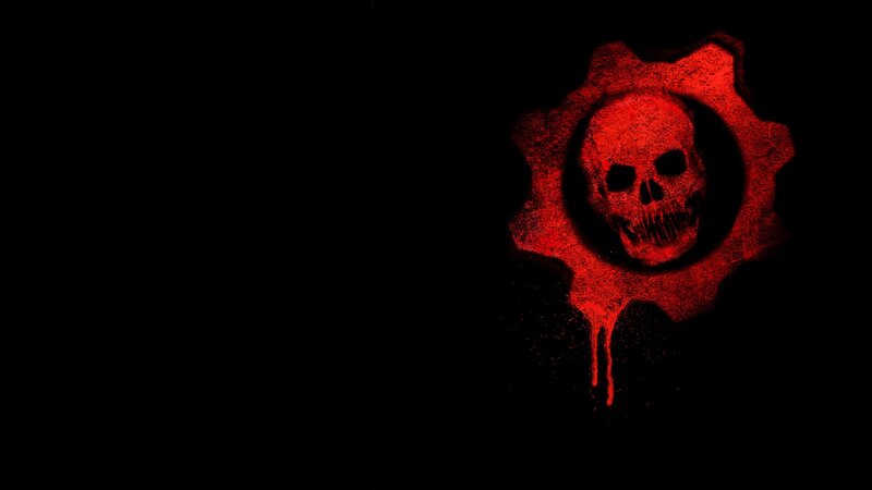 Skull in Gear Symbol — Black, Dark, Ominous