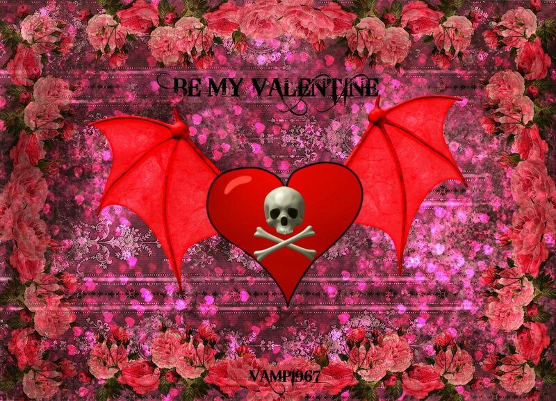 Skull in Heart with Wings