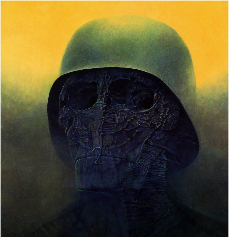skull in helmet portrait