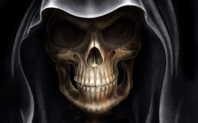 Skull in Hooded Cloak