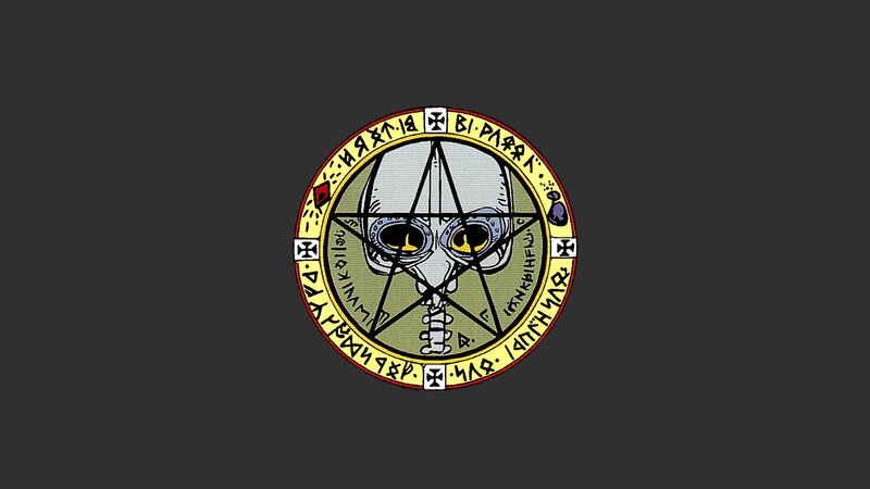 Skull in Pentagram — Gray