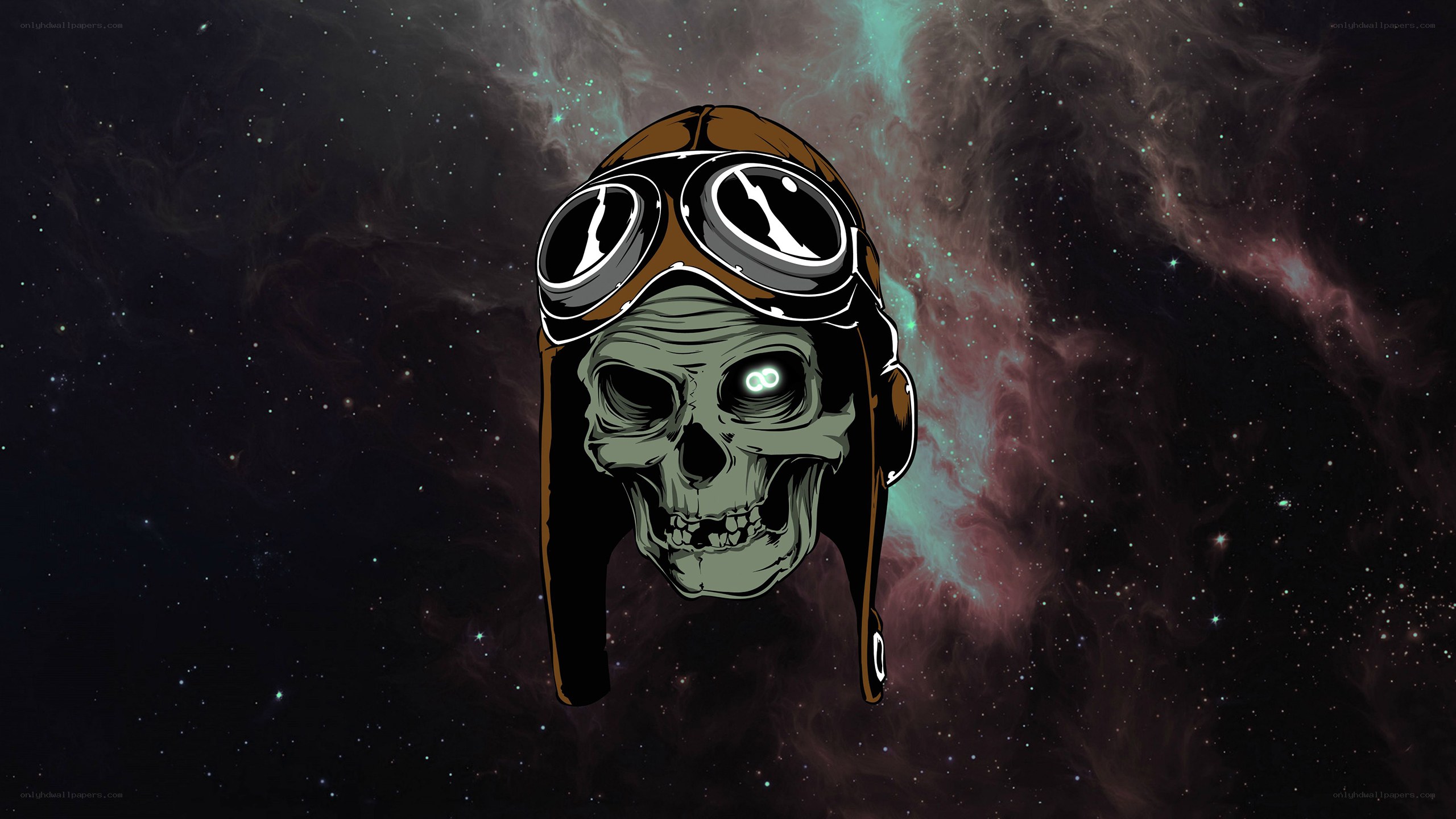 skull in pilot helmet