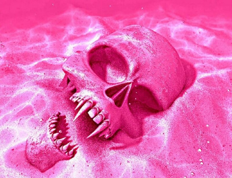Skull in Pink Sand