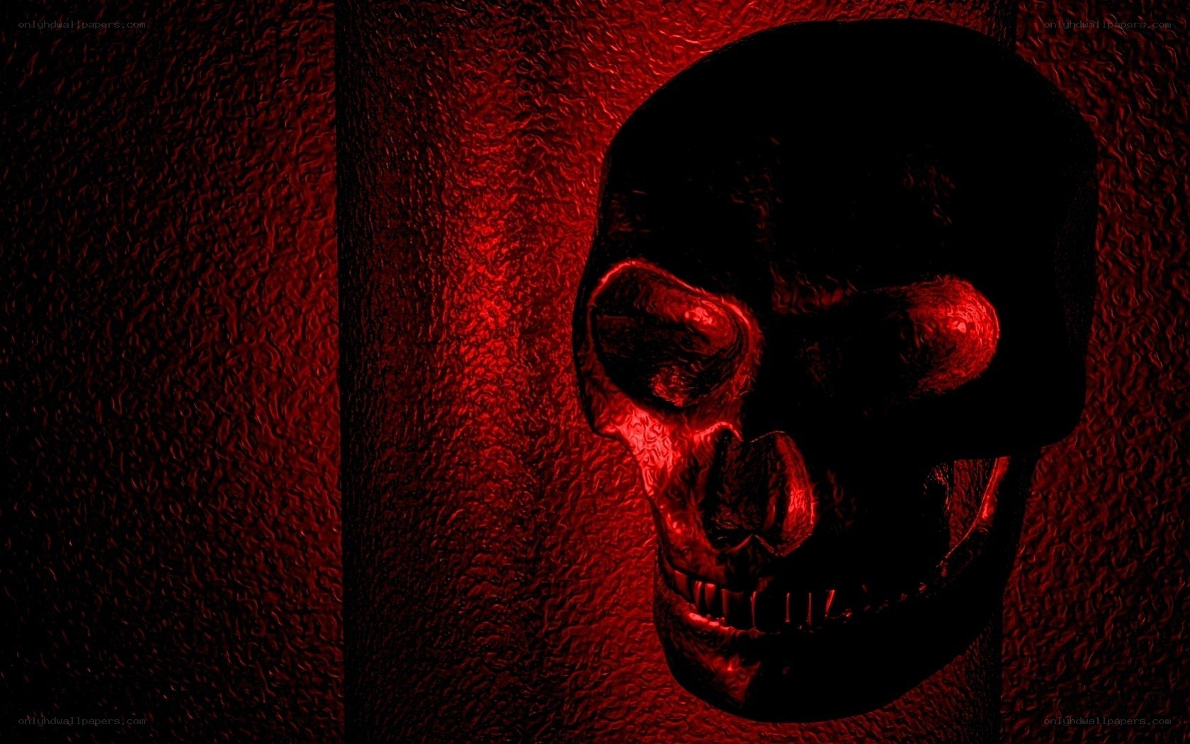 skull in red light