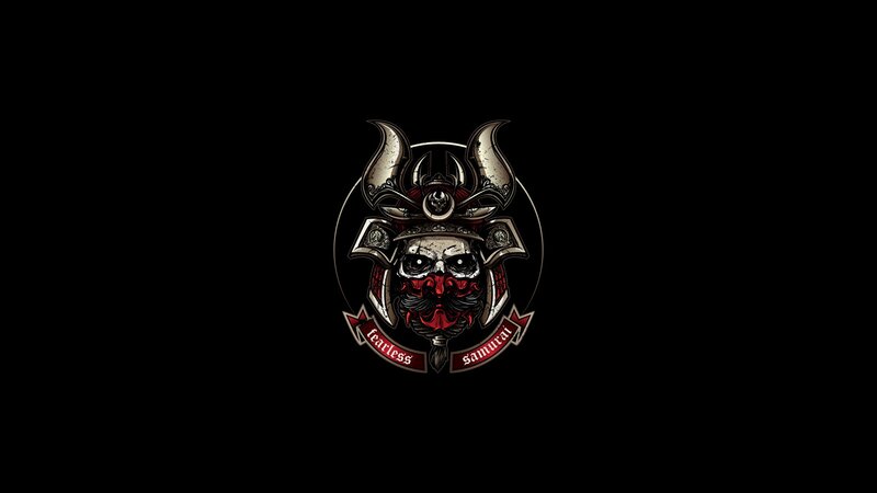 Skull in Samurai Helmet