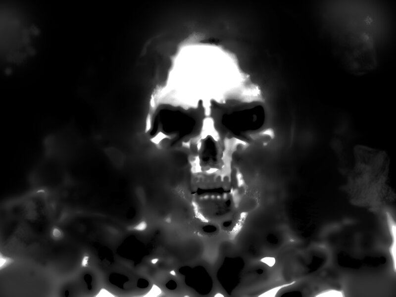 skull in smoke