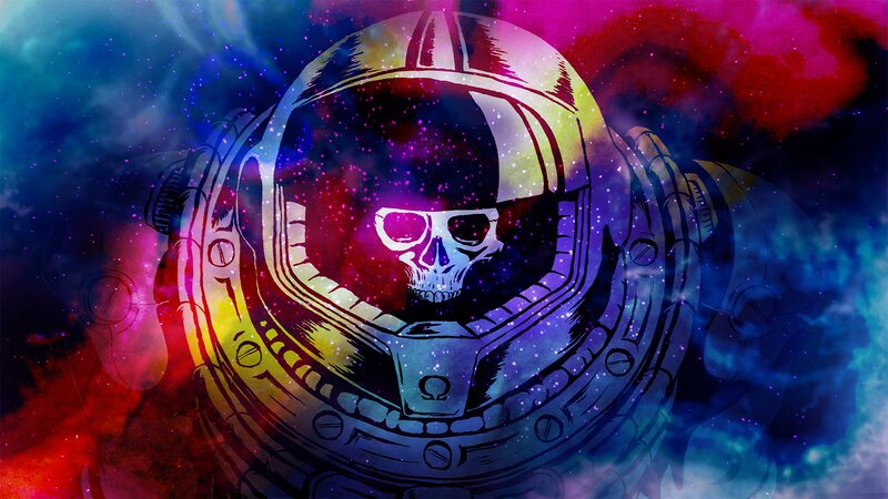 Skull in Space Helmet — Blue