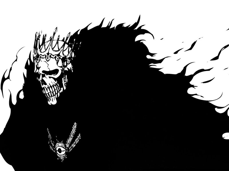 Skull King with Crown — Black, Dramatic