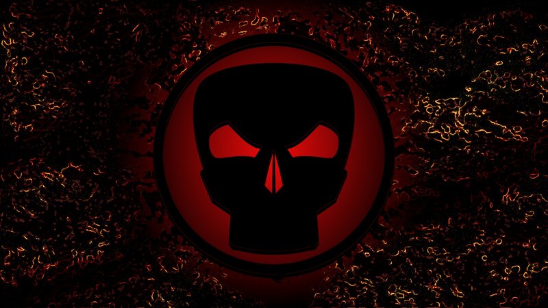 Skull Logo in Circle — Black, Dark, Ominous