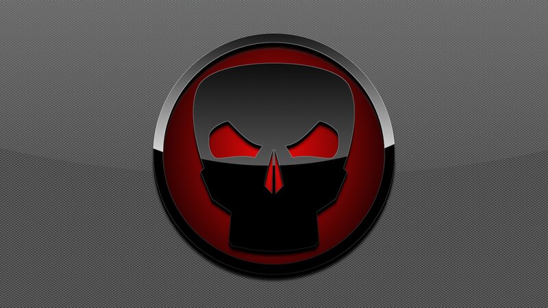 Skull Logo in Circle — Black