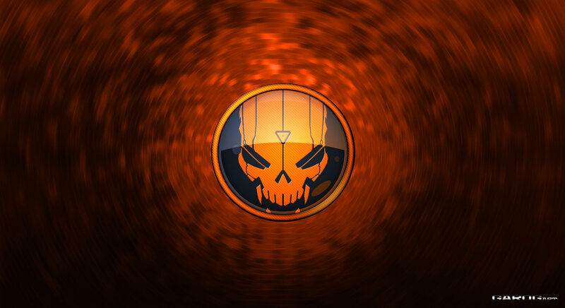 Skull Logo in Circle — Orange