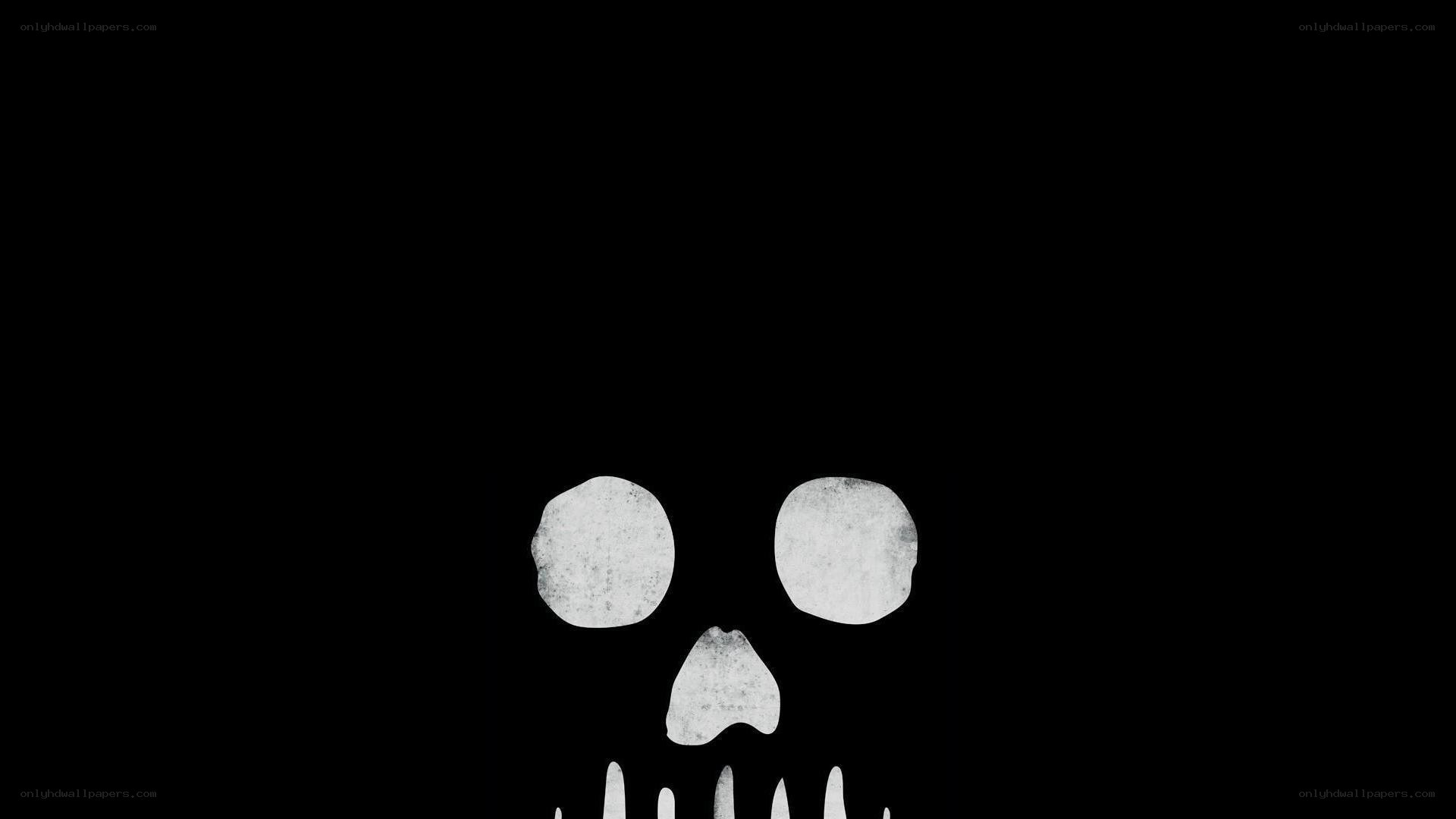 skull logo on black background