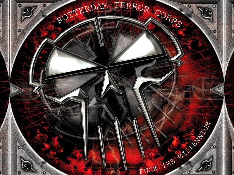 Skull Logo on Red Background — Aggressive