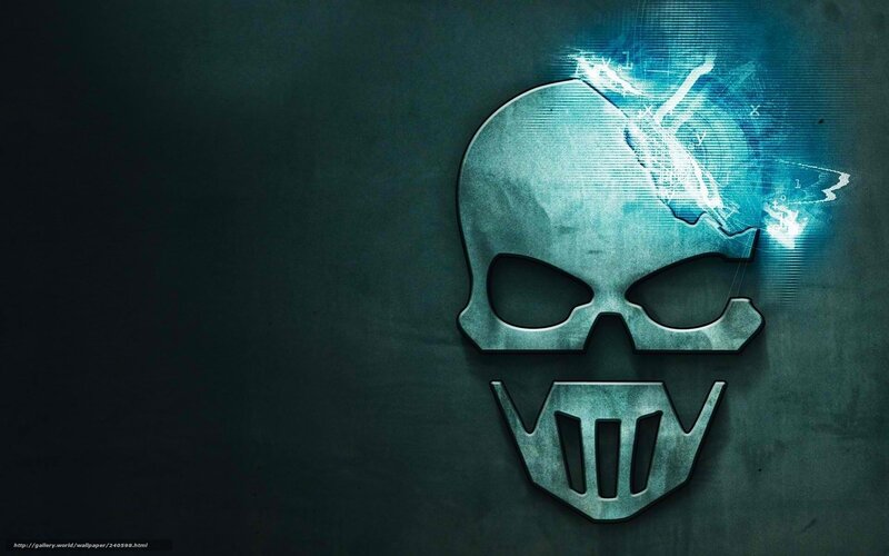 skull logo with digital effect