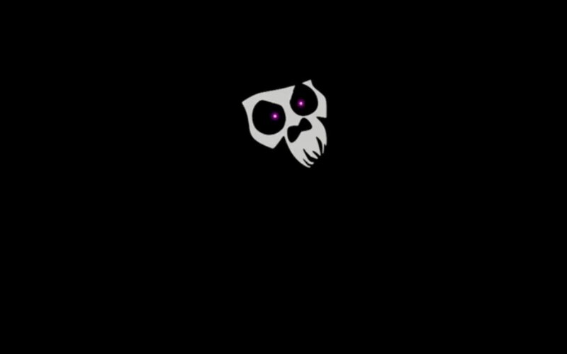 skull logo with glowing eyes
