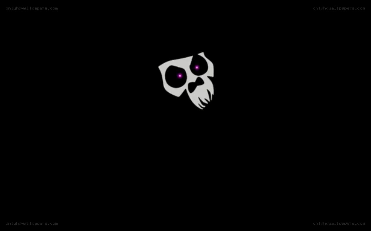 skull logo with glowing eyes