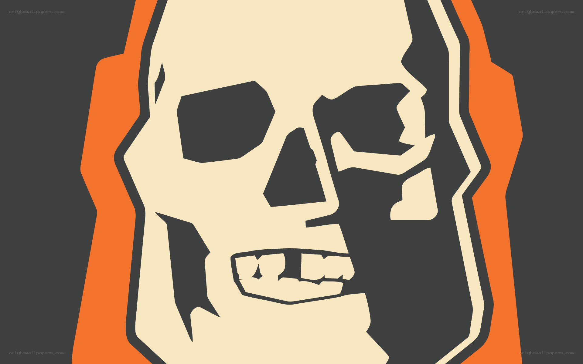 skull logo with orange outline