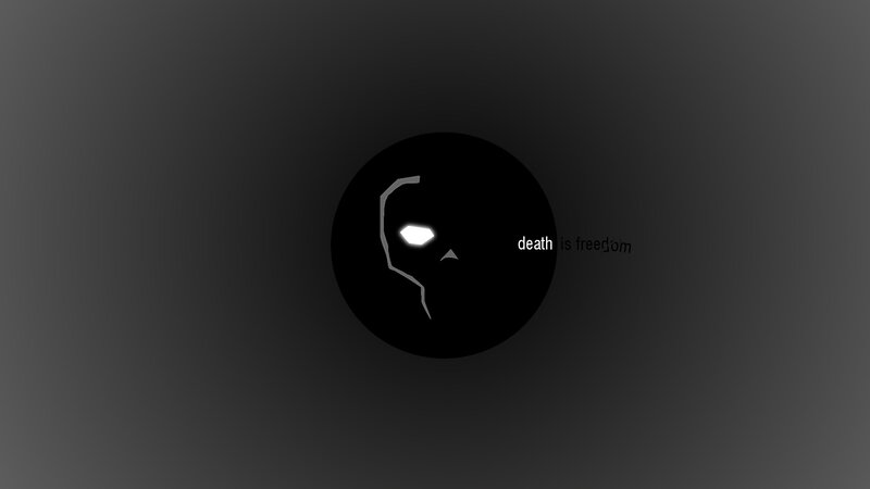 Skull Logo with Text — Black, Dark, Ominous, Digital Art