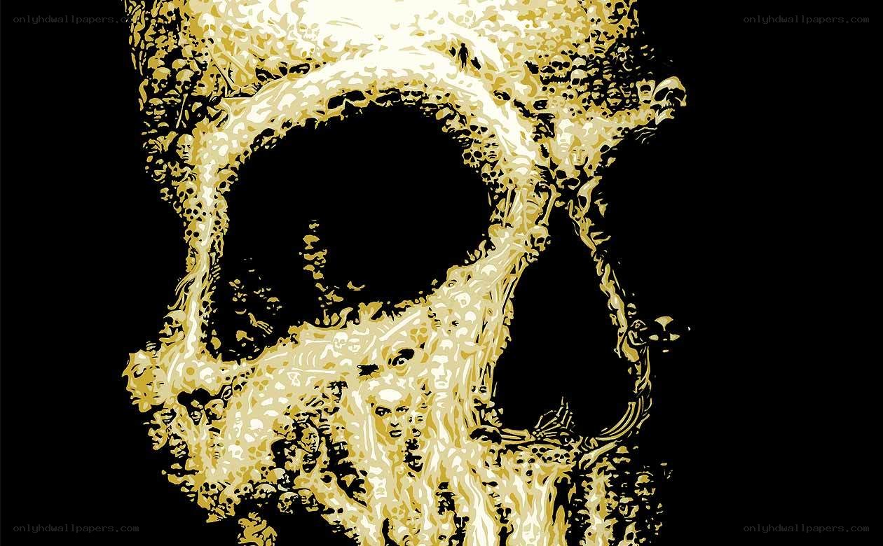 skull made of faces