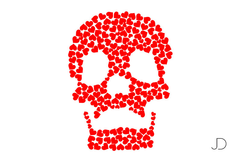 Skull Made of Hearts
