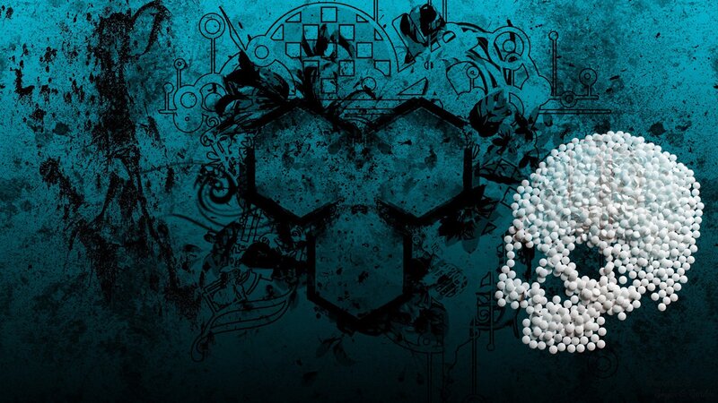 skull made of pills