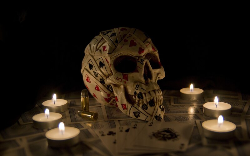 Skull Made of Playing Cards