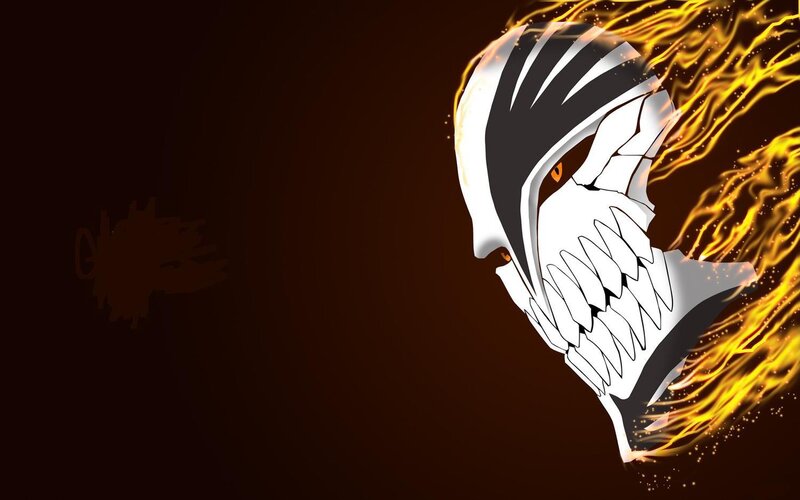 Skull Mask with Flames — Black
