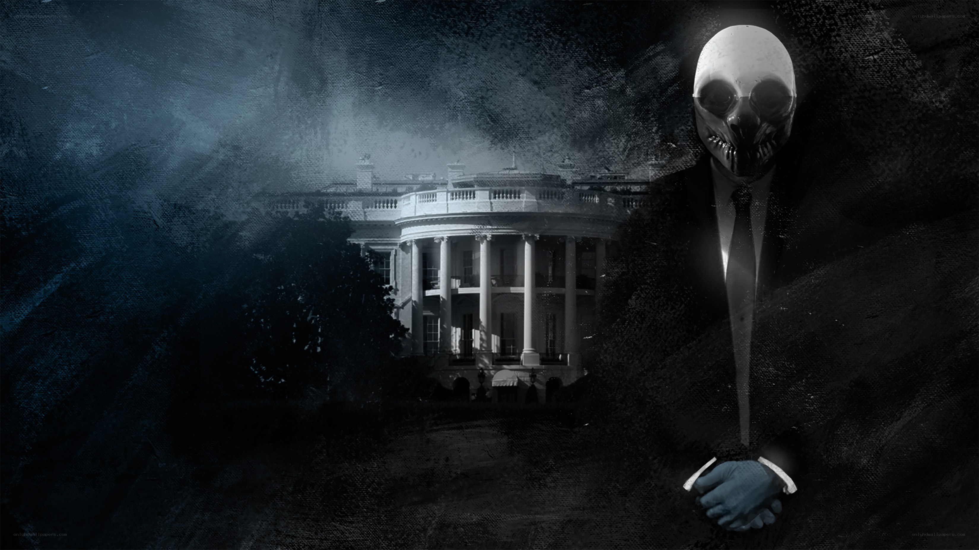Skull-masked figure at White House