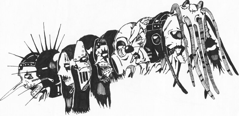 Skull Masks in a Row