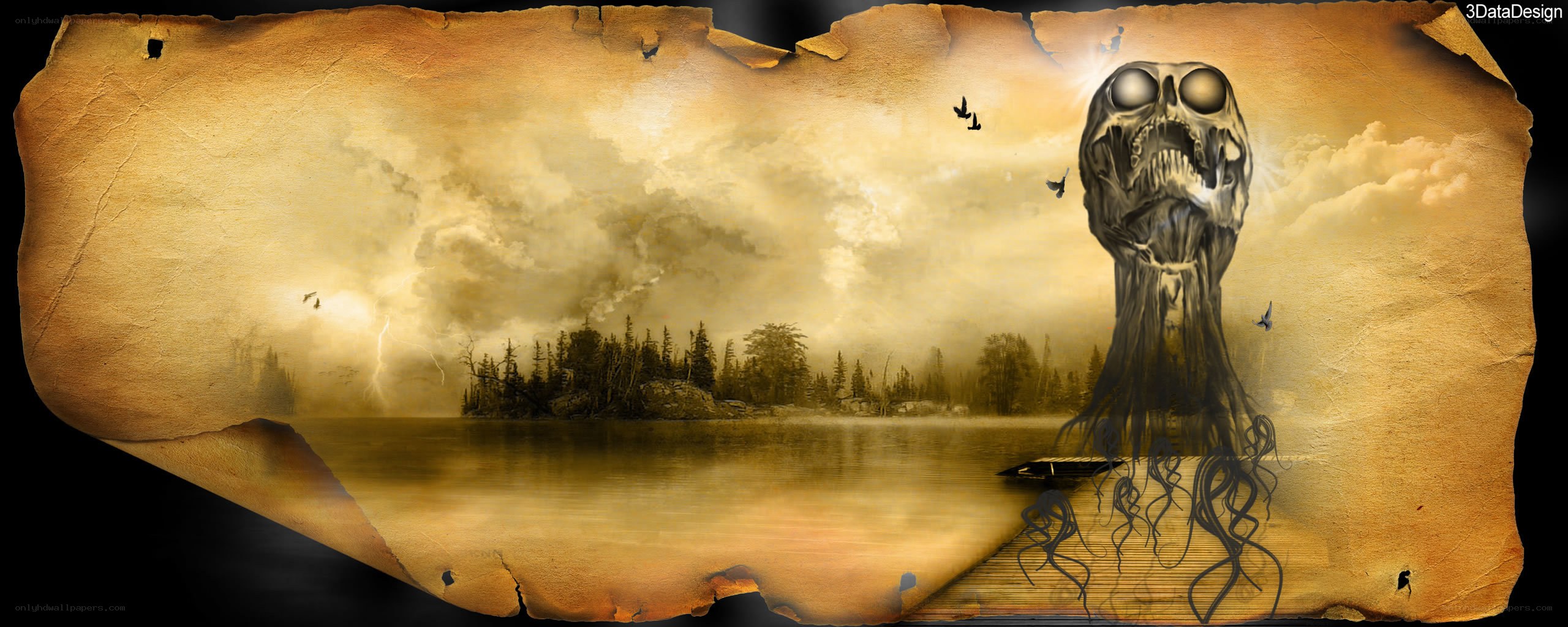 Skull monster in a lake