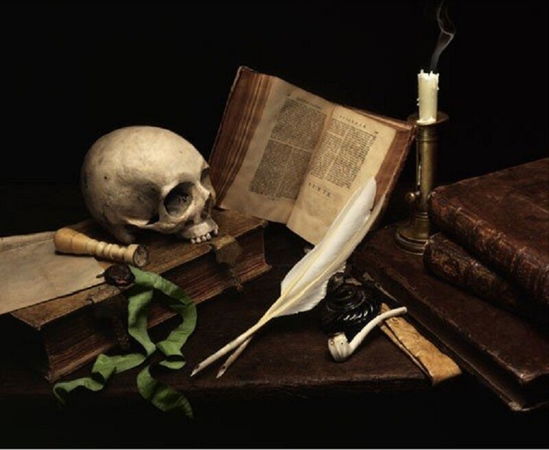 Skull on Books
